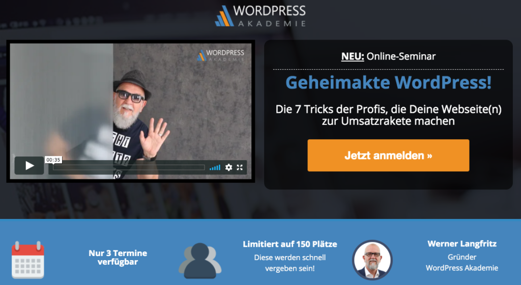 Wordpress Akademie Webinar Geheimakte